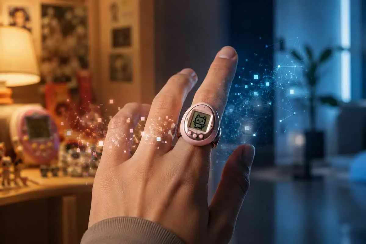 Культовый Тамагочи возвращается в необычном формате: Bandai уменьшила цифрового питомца до размеров устройства, которое можно носить на пальце.