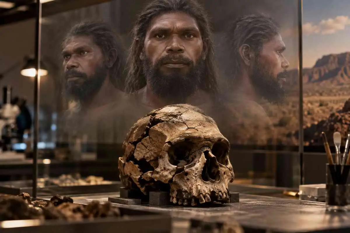 Исследователи создали цифровую реконструкцию лица раннего Homo sapiens на основе ископаемых останков из Джебель-Ирхуда в Марокко возрастом около 315 тысяч лет.